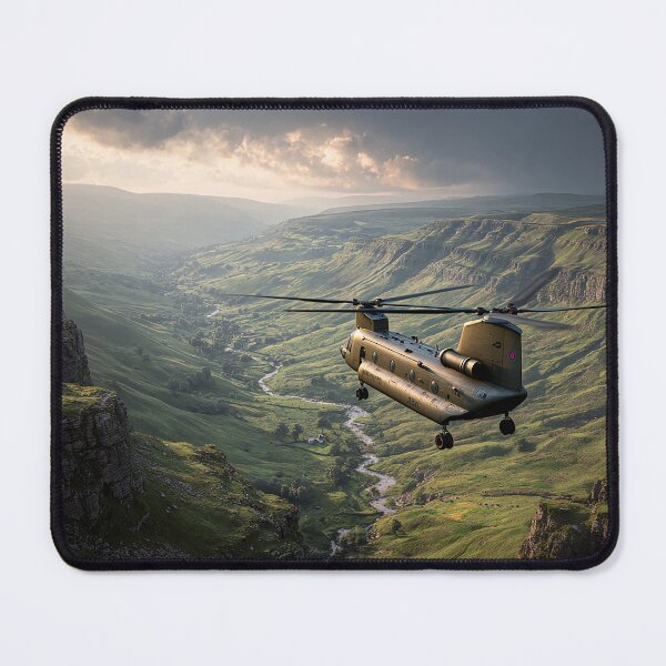 Item preview, Royal Air Force Chinook Moving Through Quiet Rural England in Peaceful Flight designed and sold by Skyframe Aviation.