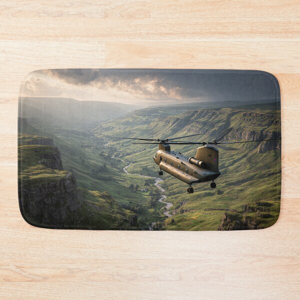 Item preview, Royal Air Force Chinook Moving Through Quiet Rural England in Peaceful Flight designed and sold by Skyframe Aviation.