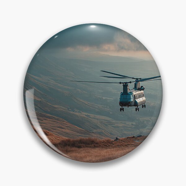 Item preview, British Chinook Passing Over Gentle Hillsides in Evening Sun designed and sold by Skyframe Aviation.