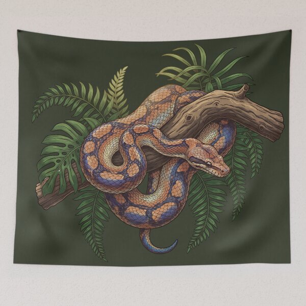 Item preview, Iridescent Rainbow Boa with Tropical Ferns designed and sold by BirdsnStuff.