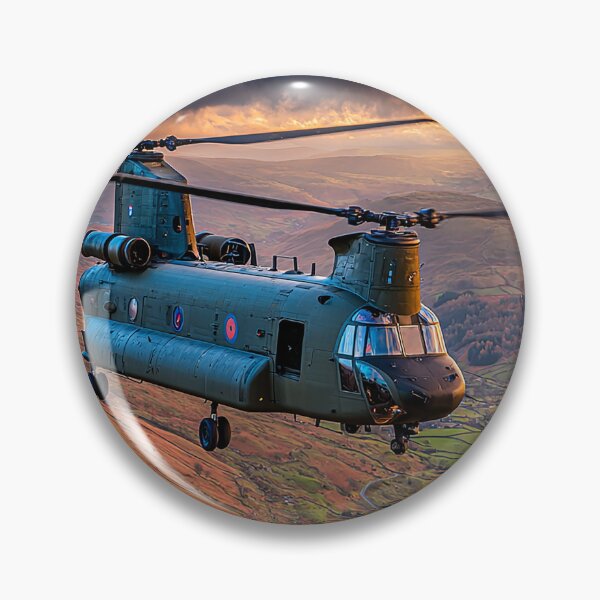 Item preview, The Chinook Helicopter Over the Meadows of England in Peaceful Flight designed and sold by Skyframe Aviation.