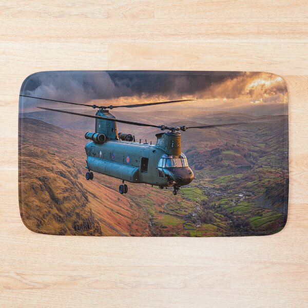 Item preview, The Chinook Helicopter Over the Meadows of England in Peaceful Flight designed and sold by Skyframe Aviation.