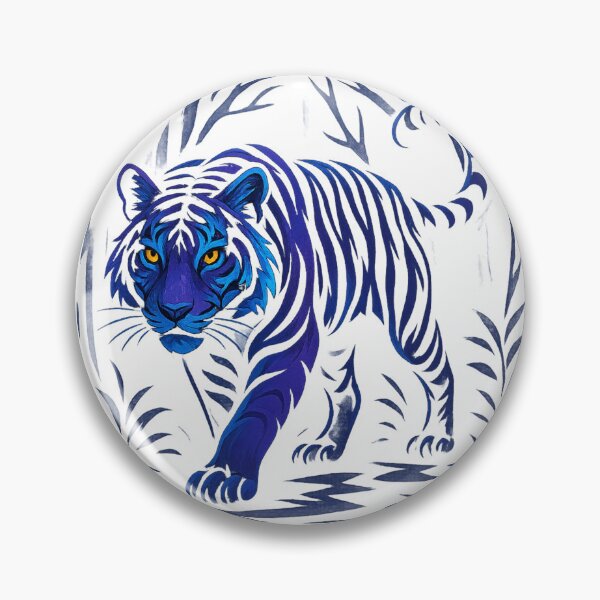Item preview, Neon Jungle Tiger – Electric Blue Predator designed and sold by GlowAIDesigns.