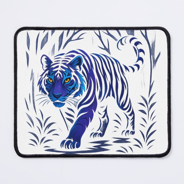 Item preview, Neon Jungle Tiger – Electric Blue Predator designed and sold by GlowAIDesigns.