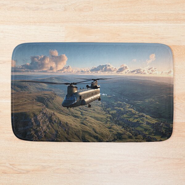 Item preview, Boeing Chinook Gliding Over Rolling Fields at Dusk designed and sold by Skyframe Aviation.