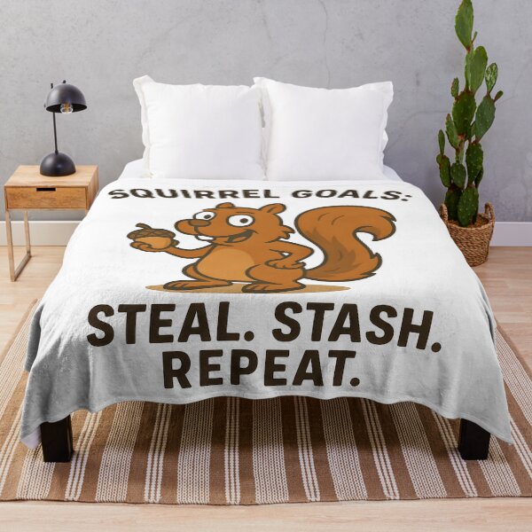 Item preview, Squirrel Goals Steal Stash Repeat Funny Cartoon Acorn Design. designed and sold by The-T-In-Retro.