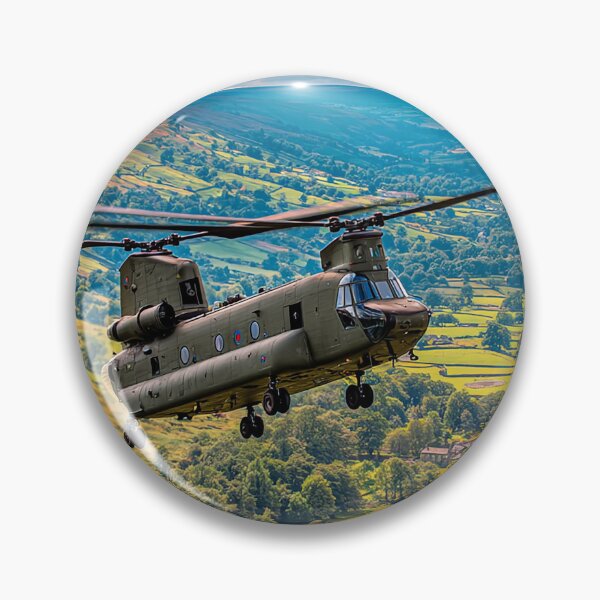 Item preview, Legendary Chinook Passing Over the Meadows of England in Bright Daylight designed and sold by Skyframe Aviation.