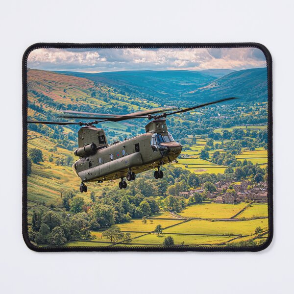 Item preview, Legendary Chinook Passing Over the Meadows of England in Bright Daylight designed and sold by Skyframe Aviation.