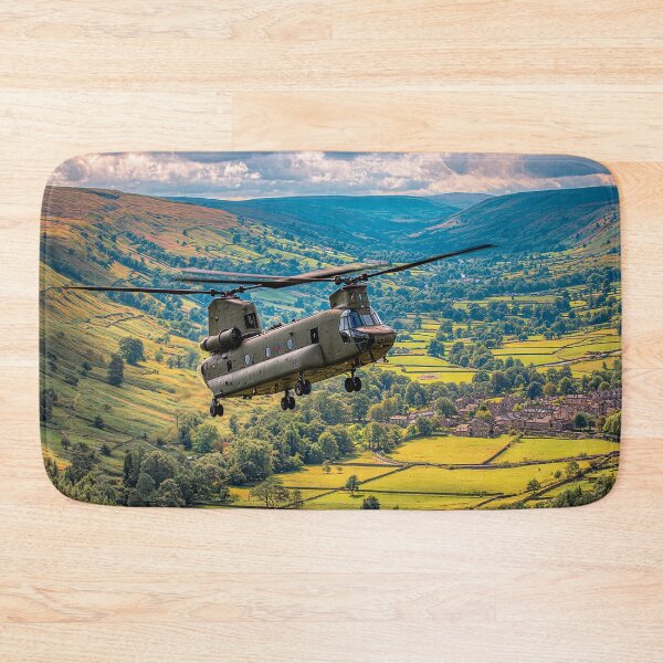 Item preview, Legendary Chinook Passing Over the Meadows of England in Bright Daylight designed and sold by Skyframe Aviation.