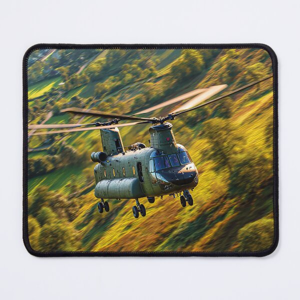 Item preview, Boeing Chinook Moving Through Quiet Rural England in Morning Mist designed and sold by Skyframe Aviation.