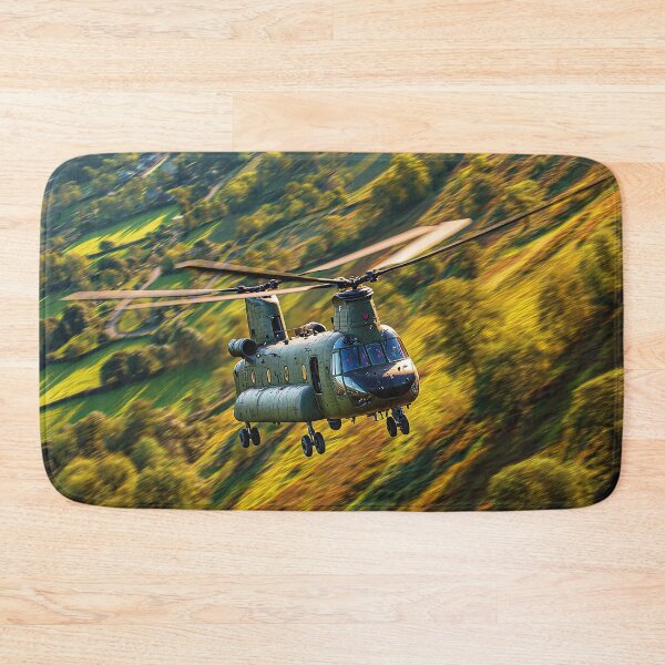 Item preview, Boeing Chinook Moving Through Quiet Rural England in Morning Mist designed and sold by Skyframe Aviation.