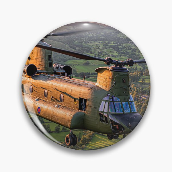 Item preview, The Chinook Helicopter Passing Over Patchwork Fields in Evening Sun designed and sold by Skyframe Aviation.