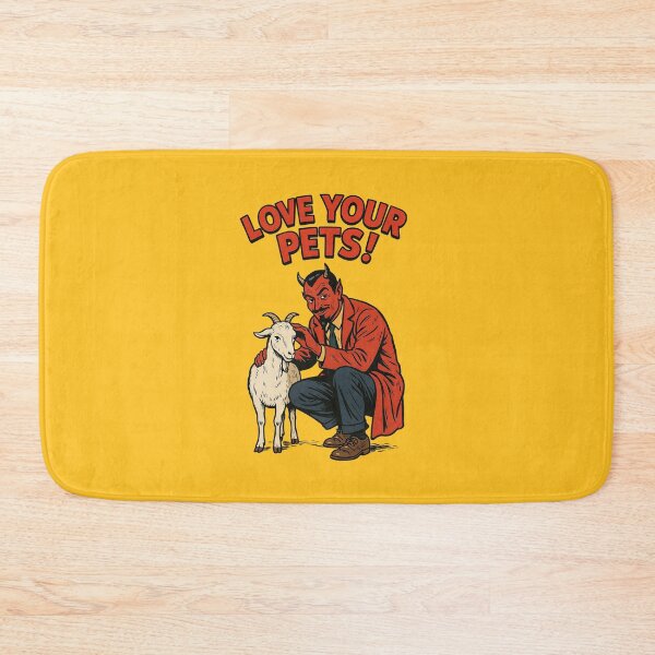 Item preview, Love Your Pets – Funny Retro Devil and Goat Vintage Comic Design designed and sold by The Devil's Bargain.