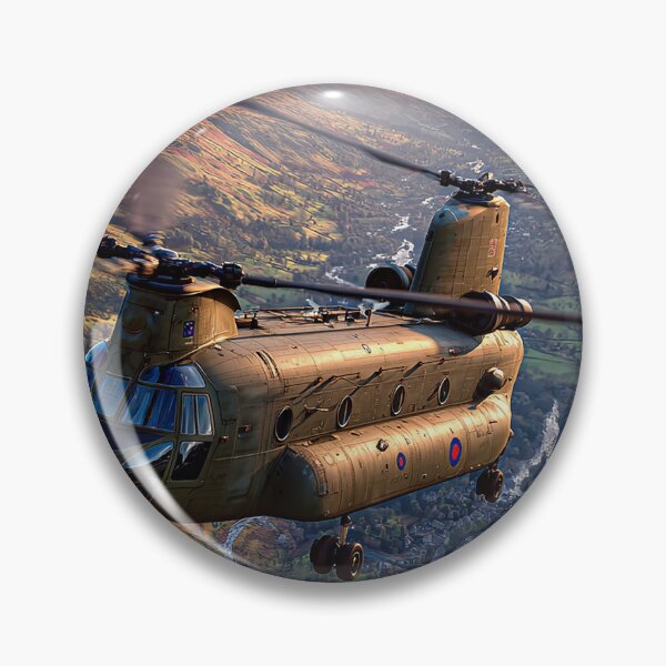 Item preview, The Chinook Helicopter Over Gentle Hillsides Above the Clouds designed and sold by Skyframe Aviation.