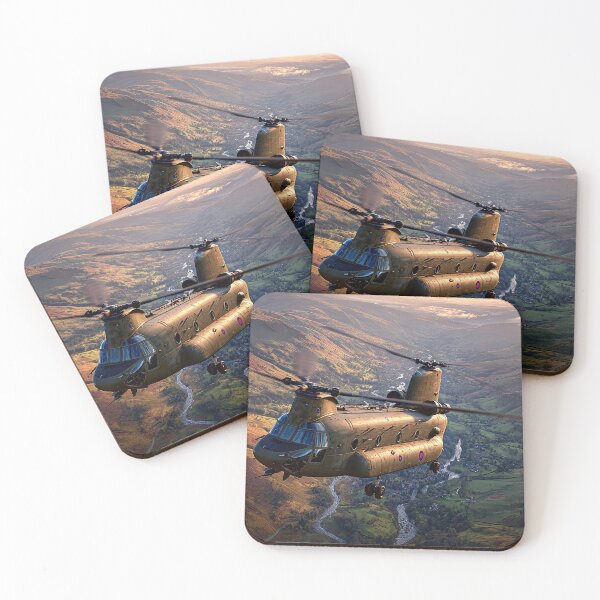 Item preview, The Chinook Helicopter Over Gentle Hillsides Above the Clouds designed and sold by Skyframe Aviation.