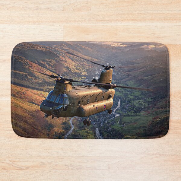 Item preview, The Chinook Helicopter Over Gentle Hillsides Above the Clouds designed and sold by Skyframe Aviation.