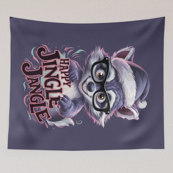 Item preview, Happy Jingle Jangle Cheeky Raccoon Christmas designed and sold by SolaoLab.