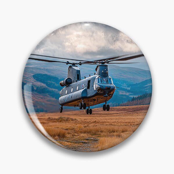 Item preview, British Chinook Gliding Over Vast Open Plains with Blades Turning designed and sold by Skyframe Aviation.