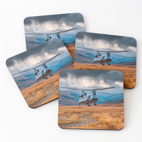Item preview, British Chinook Gliding Over Vast Open Plains with Blades Turning designed and sold by Skyframe Aviation.