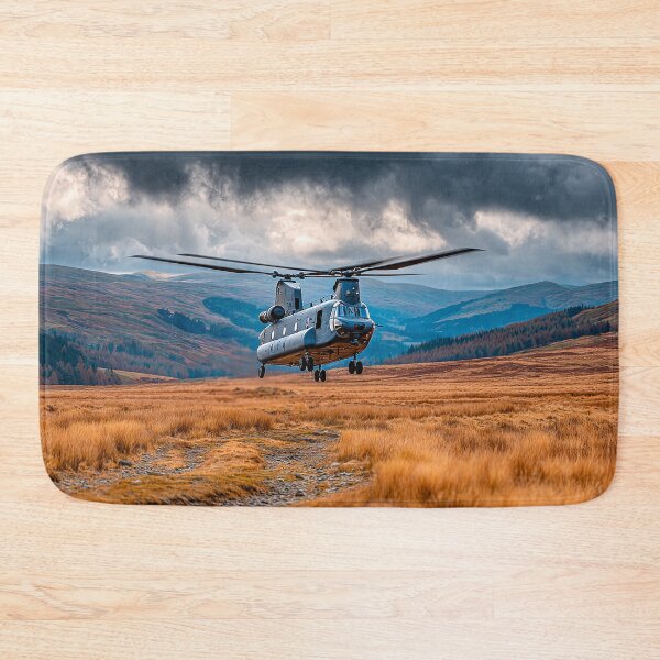 Item preview, British Chinook Gliding Over Vast Open Plains with Blades Turning designed and sold by Skyframe Aviation.