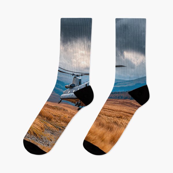 Item preview, British Chinook Gliding Over Vast Open Plains with Blades Turning designed and sold by Skyframe Aviation.