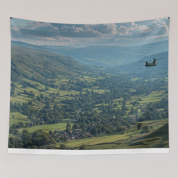 Item preview, Boeing Chinook Cruising Over Rolling Fields on Patrol designed and sold by Skyframe Aviation.