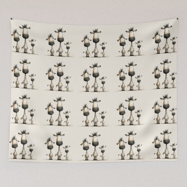 Item preview, Gorgeous Zebras ' Happy Zebra Family ' BY SHiRLeY MacARTHuR designed and sold by Shirley MacArthur Art.