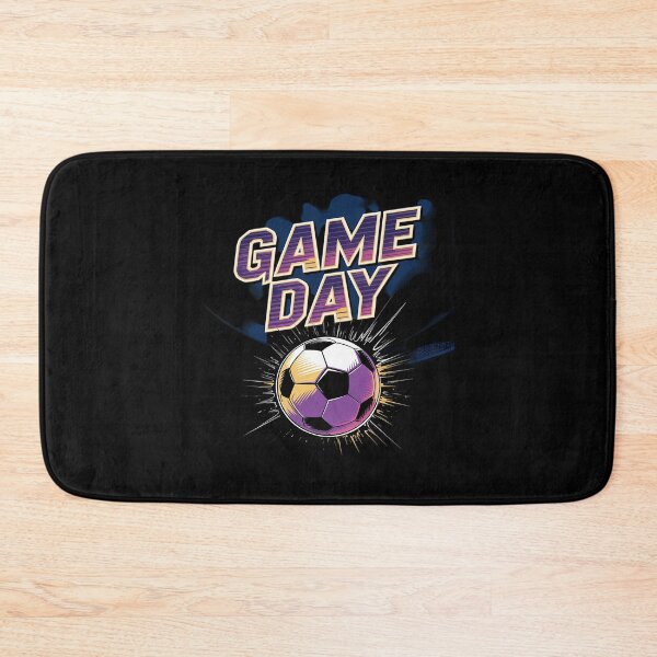 Item preview, Soccer Game Day Splatter Purple & Gold Soccer Ball designed and sold by lilLilaBatArt.