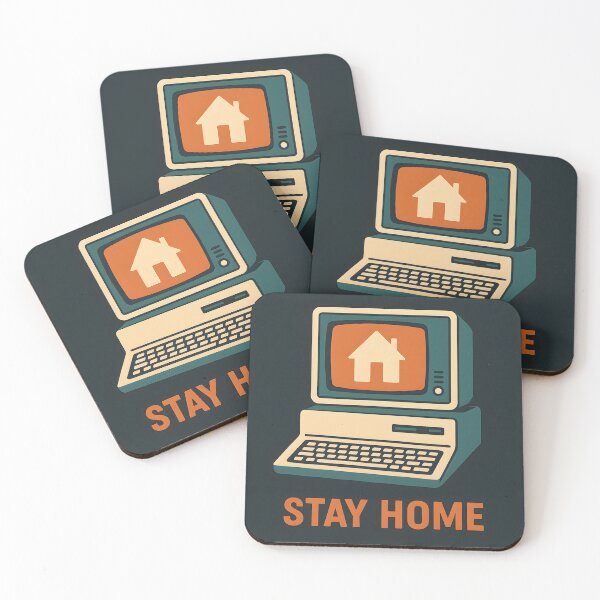 Item preview, Stay home – Retro Computer Message designed and sold by Helleradi.