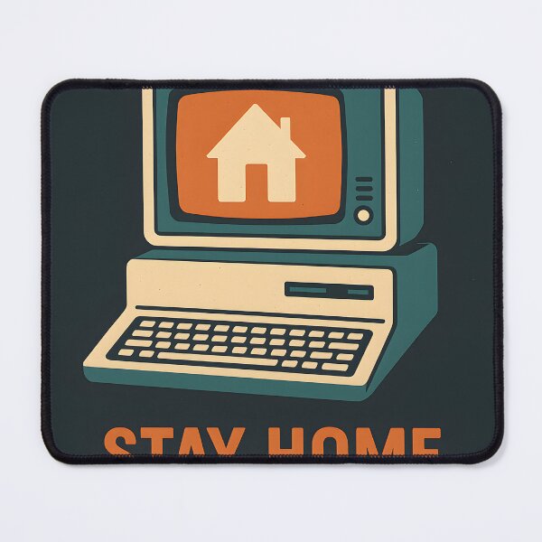 Item preview, Stay home – Retro Computer Message designed and sold by Helleradi.