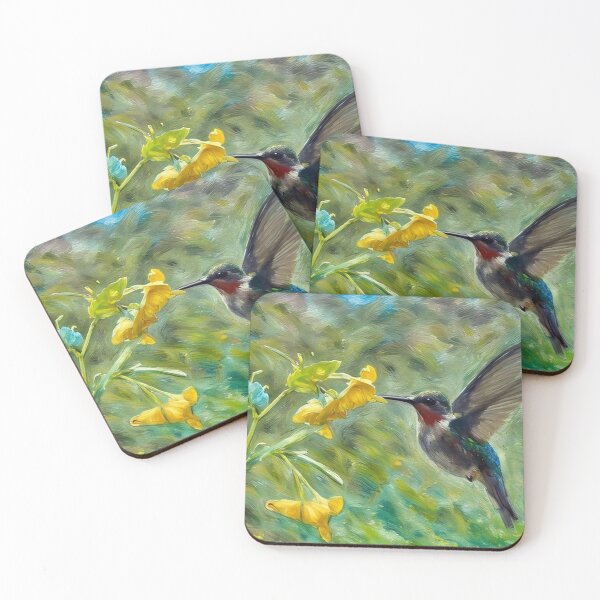 Item preview, Hummingbird and Yellow Flowers designed and sold by tomorrowsart.
