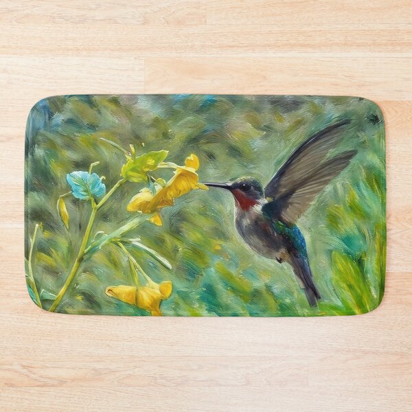 Item preview, Hummingbird and Yellow Flowers designed and sold by tomorrowsart.