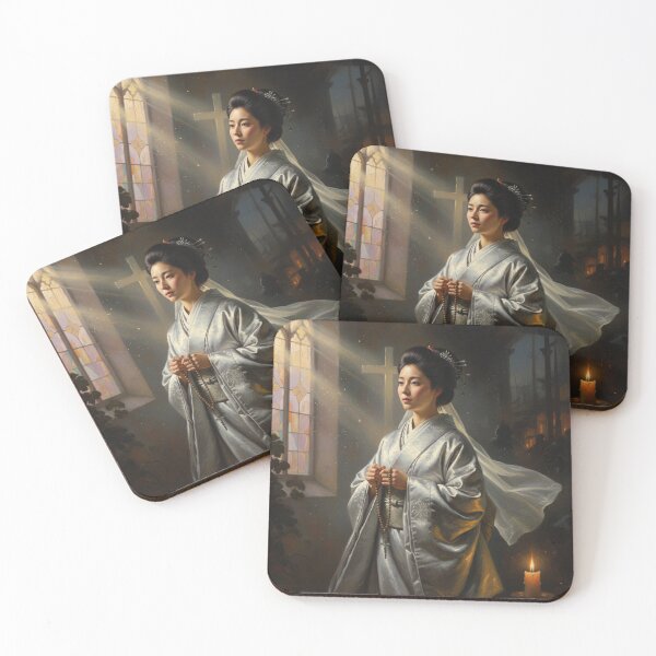 Item preview, Prayer of Garasha — Light Held in Silence | Japanese Warlord Art / 祈りのガラシャ ― 静寂に宿る光 designed and sold by Mori-no-Akari.