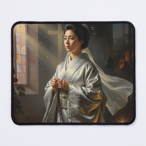 Item preview, Prayer of Garasha — Light Held in Silence | Japanese Warlord Art / 祈りのガラシャ ― 静寂に宿る光 designed and sold by Mori-no-Akari.