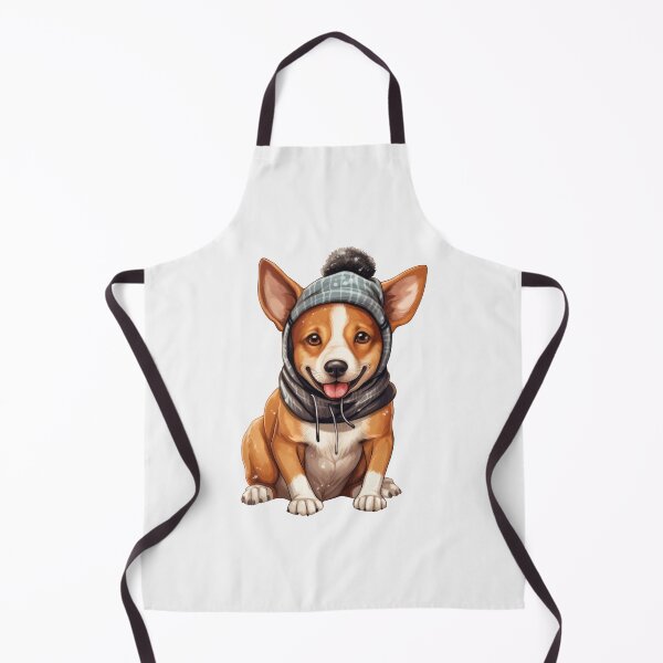 Item preview, Smiling Basenji in Plaid Beanie and Scarf designed and sold by QuietBloom80.
