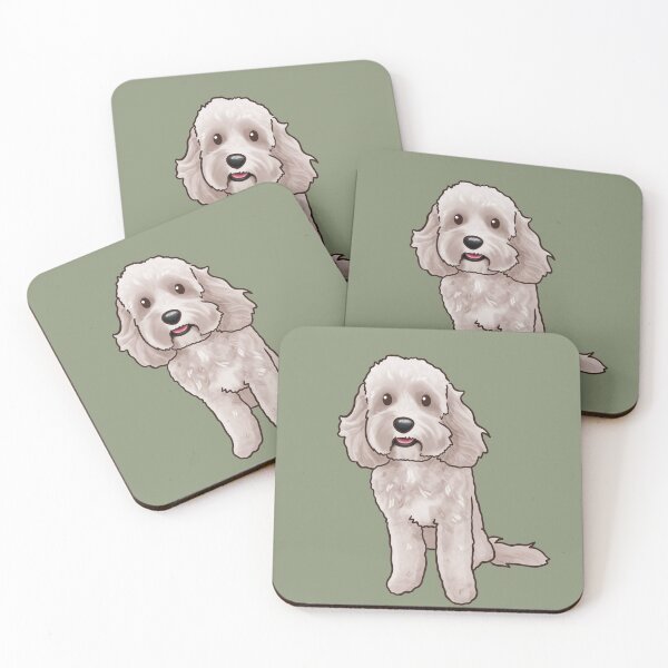 Item preview, Light White Cavoodle Groodle Poodle Mix designed and sold by Natalie Gibbs.