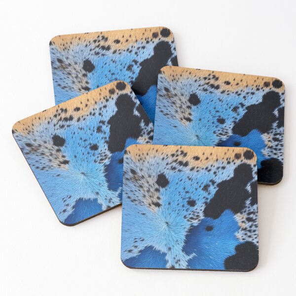 Item preview, Exotic Fantasy Cowhide Pattern - Vibrant Blue, Golden Yellow & Jet Black Hide Texture designed and sold by AiDigitalSanctum.