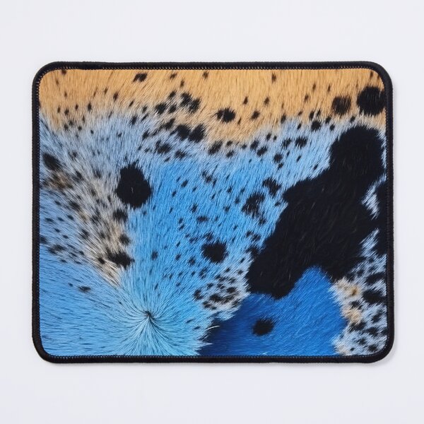 Item preview, Exotic Fantasy Cowhide Pattern - Vibrant Blue, Golden Yellow & Jet Black Hide Texture designed and sold by AiDigitalSanctum.