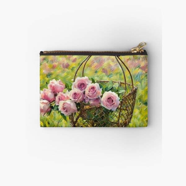 Item preview, Pink Roses in Wire Basket designed and sold by tomorrowsart.