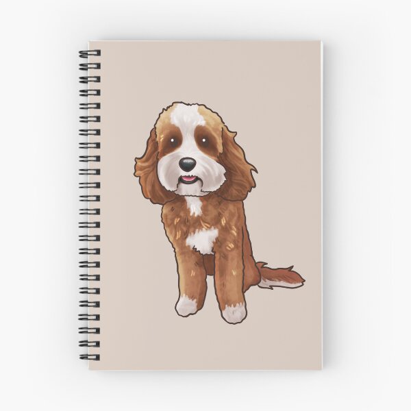 Item preview, Brown and White Cavoodle Groodle Poodle Mix Dog designed and sold by Natalie Gibbs.