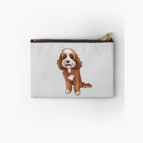 Item preview, Brown and White Cavoodle Groodle Poodle Mix Dog designed and sold by Natalie Gibbs.