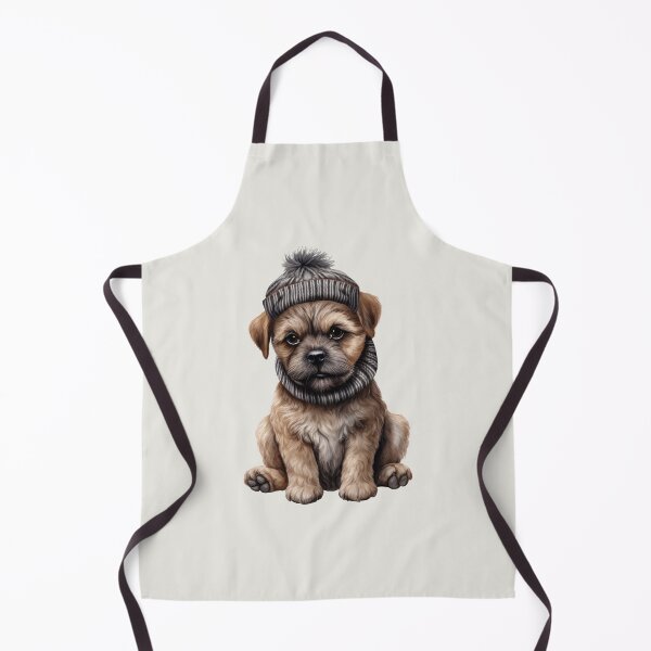 Item preview, Border Terrier Pup in Charcoal Beanie & Snood designed and sold by QuietBloom80.