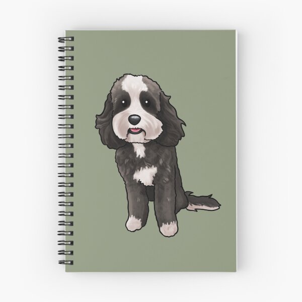 Item preview, Black and White Cavoodle Groodle Poodle Mix designed and sold by Natalie Gibbs.