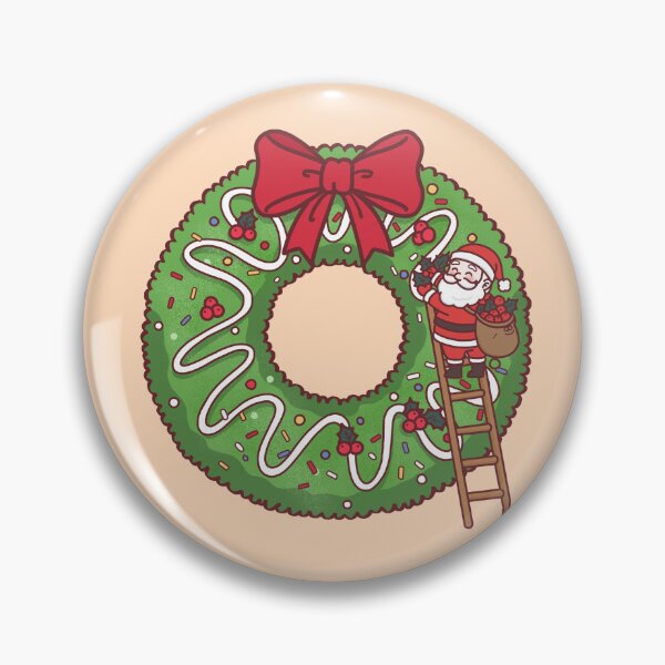 Item preview, Santa Decorating Christmas Donut Wreath designed and sold by BGMeYou.