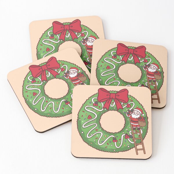 Item preview, Santa Decorating Christmas Donut Wreath designed and sold by BGMeYou.