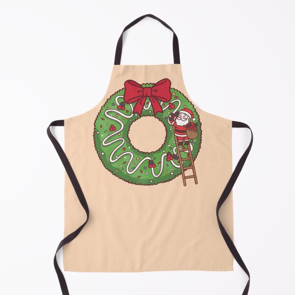 Item preview, Santa Decorating Christmas Donut Wreath designed and sold by BGMeYou.