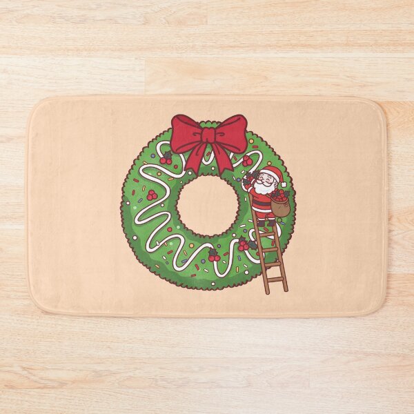 Item preview, Santa Decorating Christmas Donut Wreath designed and sold by BGMeYou.