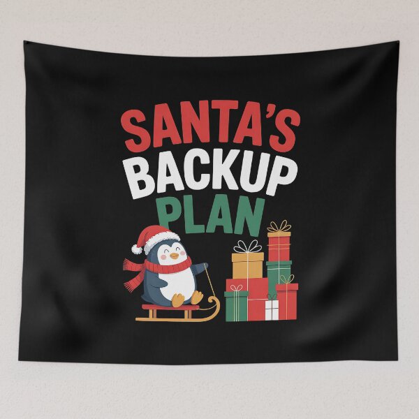 Item preview, Santa’s Backup Plan Cute Penguin Christmas Design designed and sold by BakeryDozen.