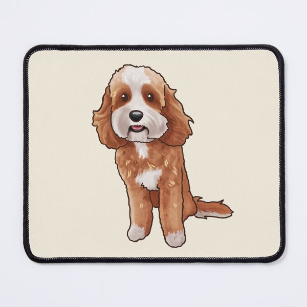 Item preview, Golden Brown and White Cavoodle Groodle Poodle Mix Dog designed and sold by Natalie Gibbs.