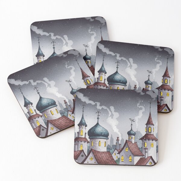 Item preview, Picturesque town at night  designed and sold by Design4uStudio.